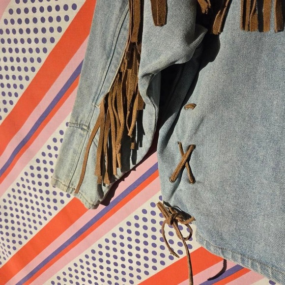 Vintage 1980s denim frill jacket - Picture 4 of 6